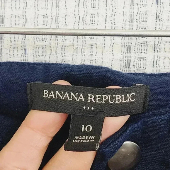 Banana Republic Women's Pants Size‎ 10 Paper Bag Navy Blue - Picture 5 of 7